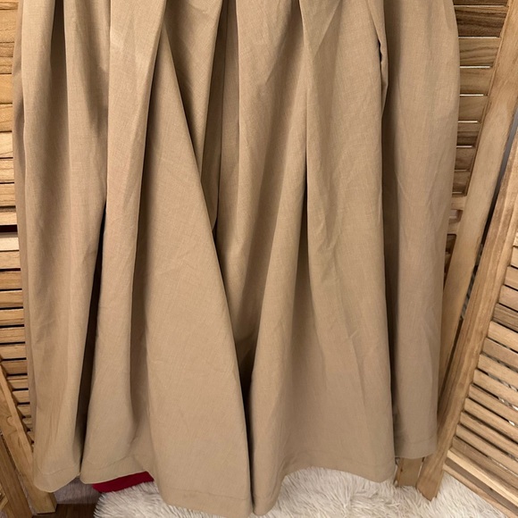 STAUD Madeline layered cotton and cashmere-blend pleated crepe midi dress size S - Picture 9 of 11